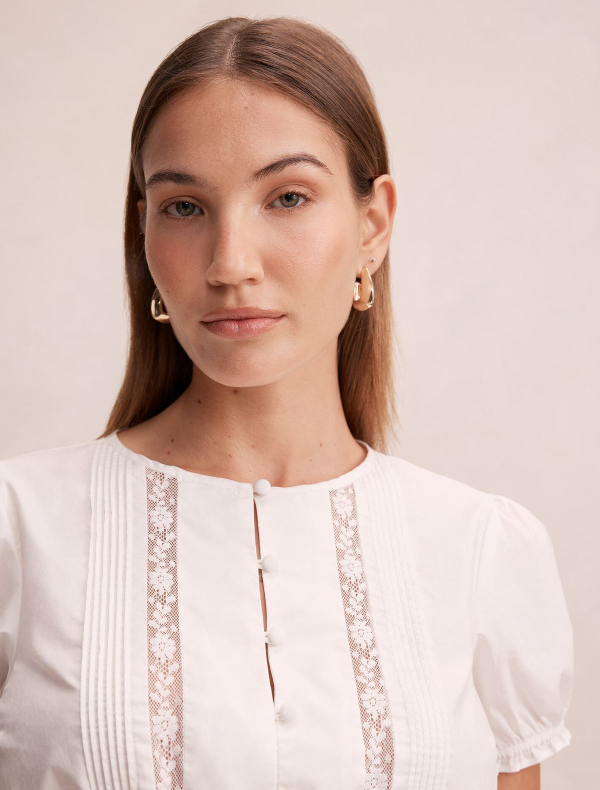 Delta Lace Pintuck Blouse Forever New