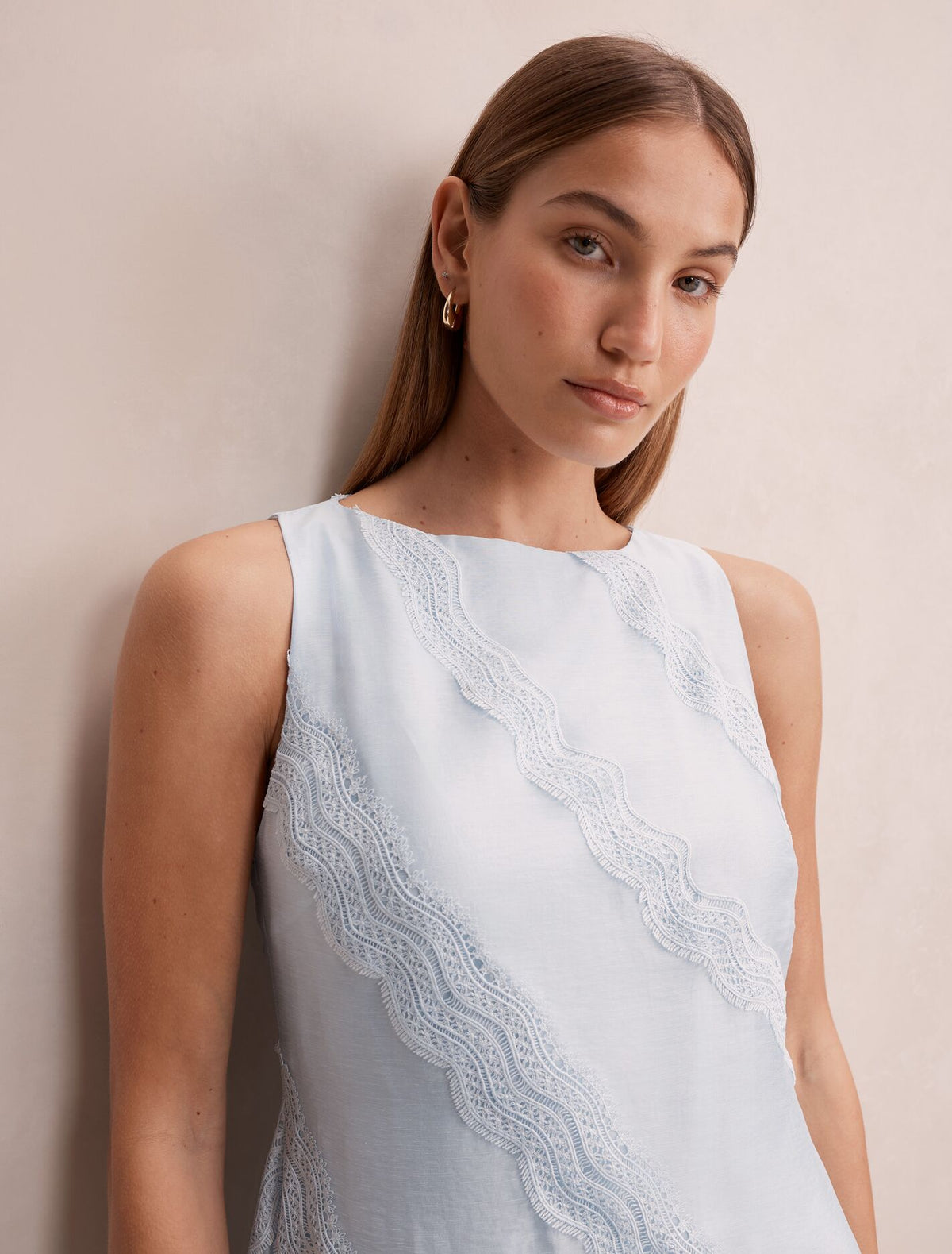 Hannah Lace Detail Mini Dress Forever New
