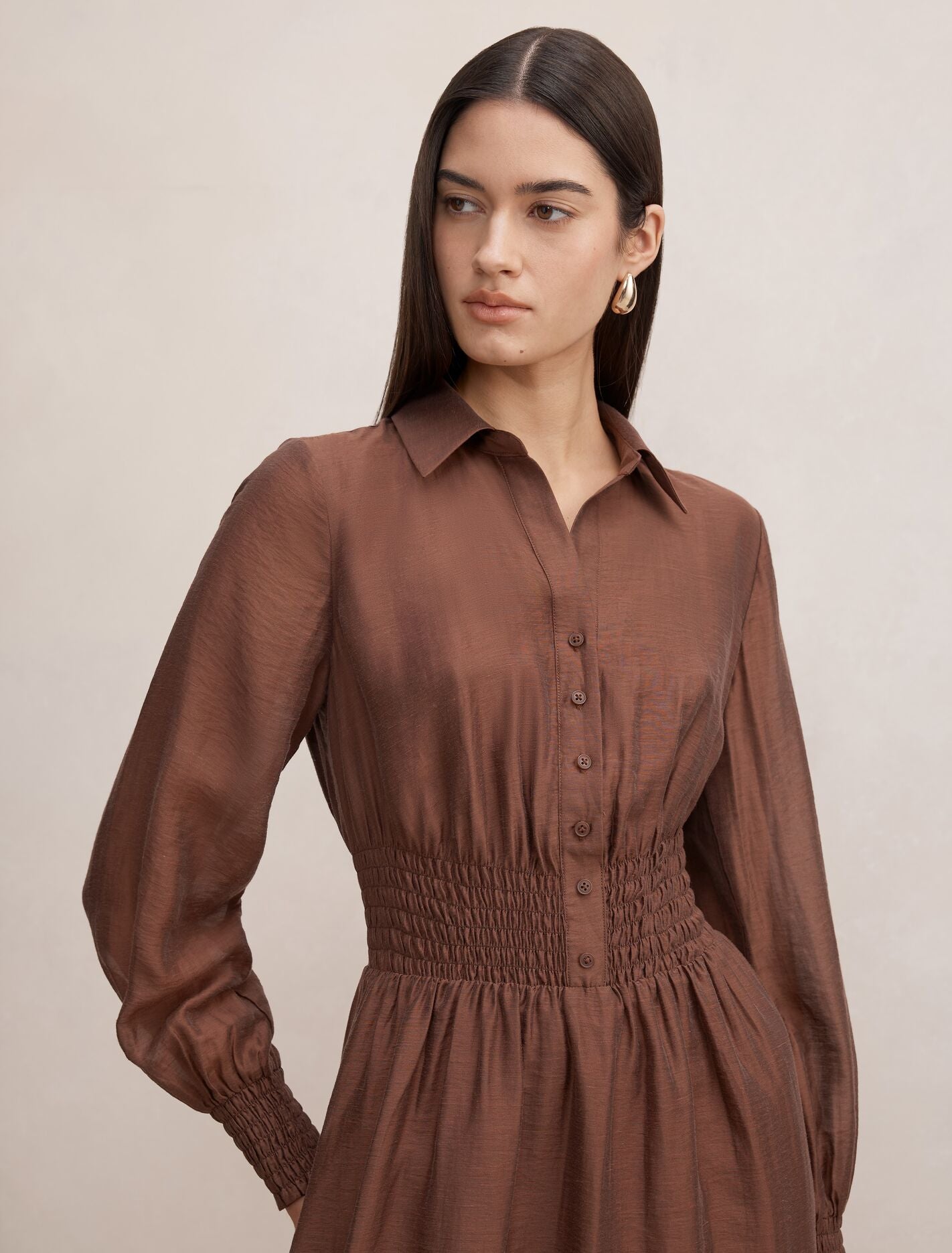 Elissa Shirred Waist Midi Dress Forever New