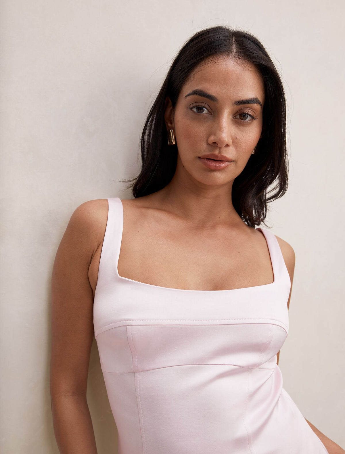 Giana Panelled Satin Mini Dress Forever New