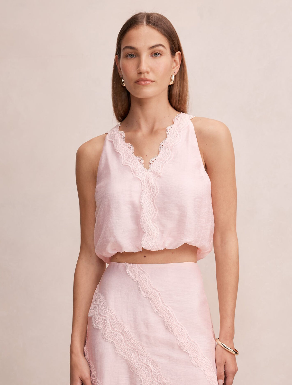 Maeve Lace Tie Top Primrose Pink Co-Ord Forever New