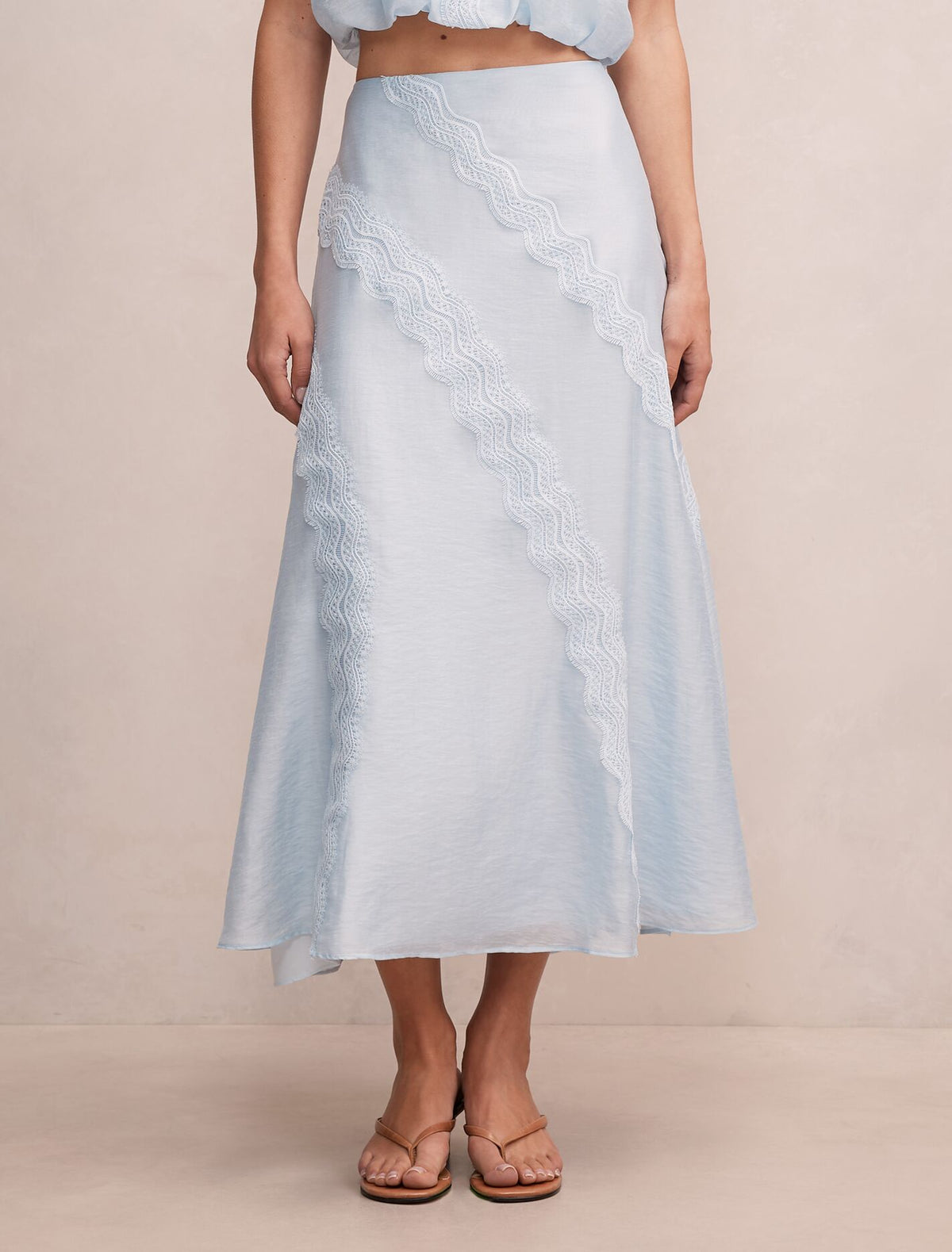 Maeve Lace Detail Skirt Blue Bell Co-Ord Forever New