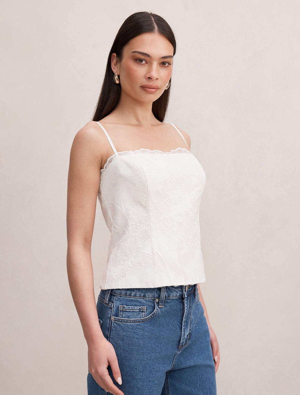 Hannah Lace Corset Top Forever New