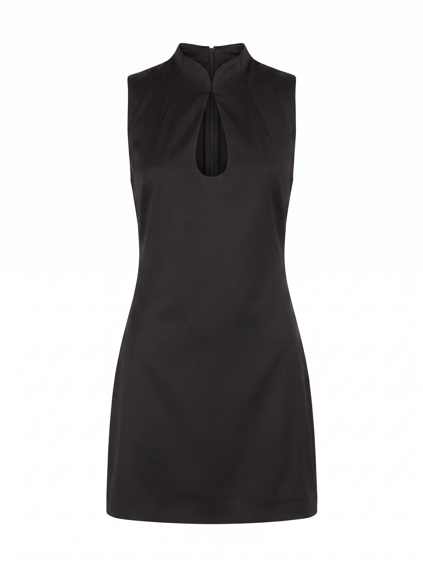 Jade Keyhole Satin Mini Dress Black | Forever New