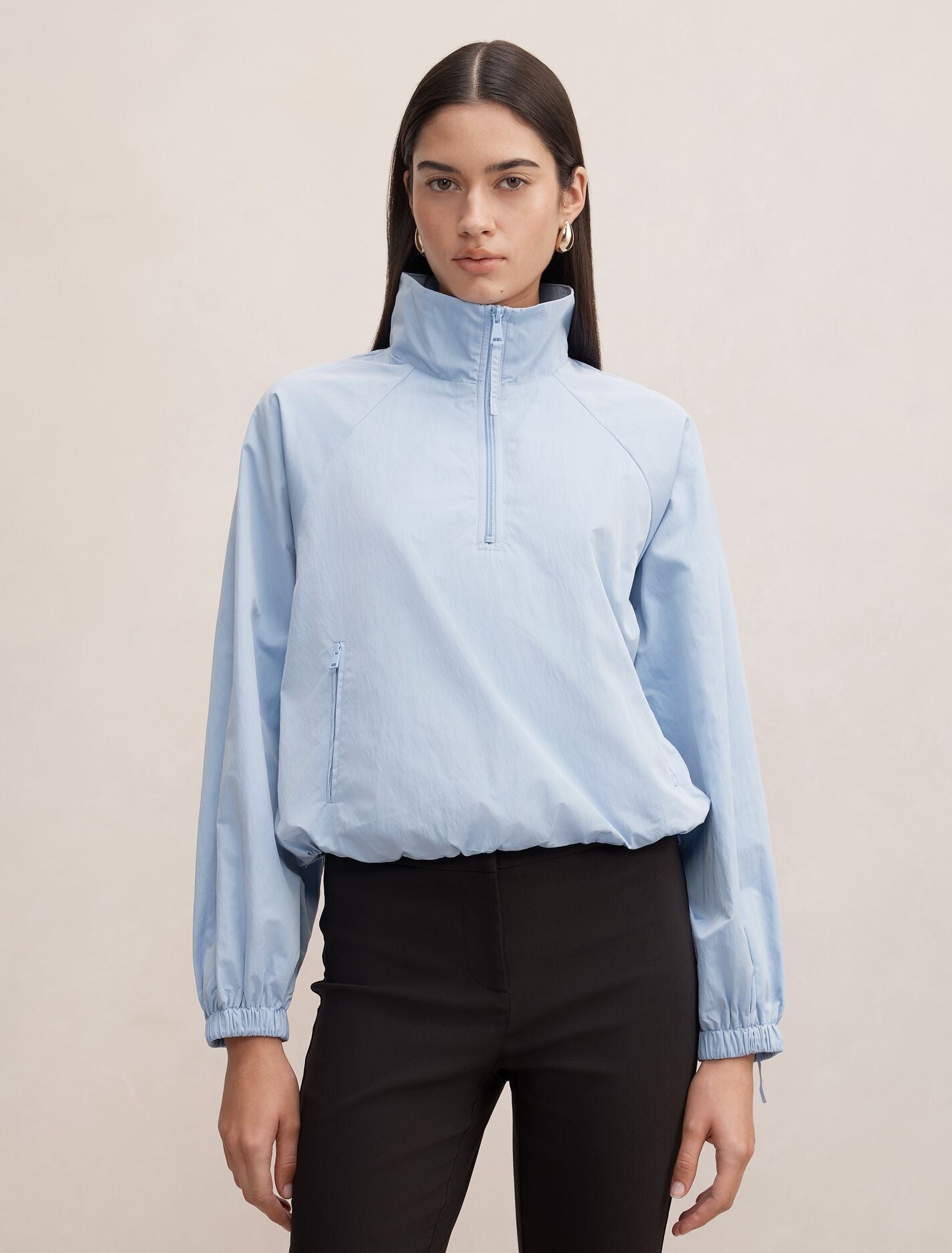 Kim Quarter Zip Windbreaker Jacket Blue Forever New