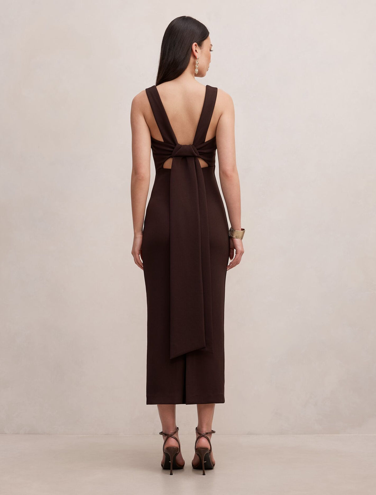 shiloh draped bodycon dress Back Detailed Long unlined blouson sleeves