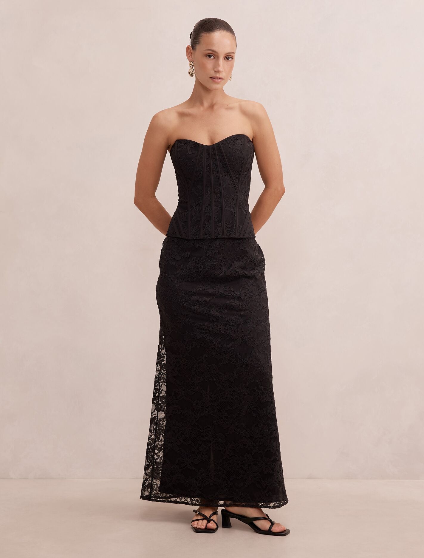 Myla Petite Corset Lace Maxi Dress