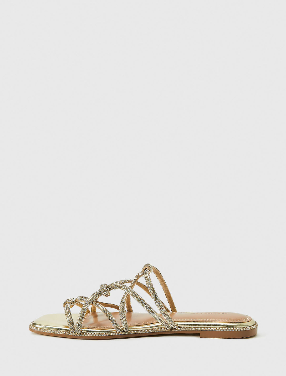 Talia Twisted Vamp Embellished Flat Sandal Forever New