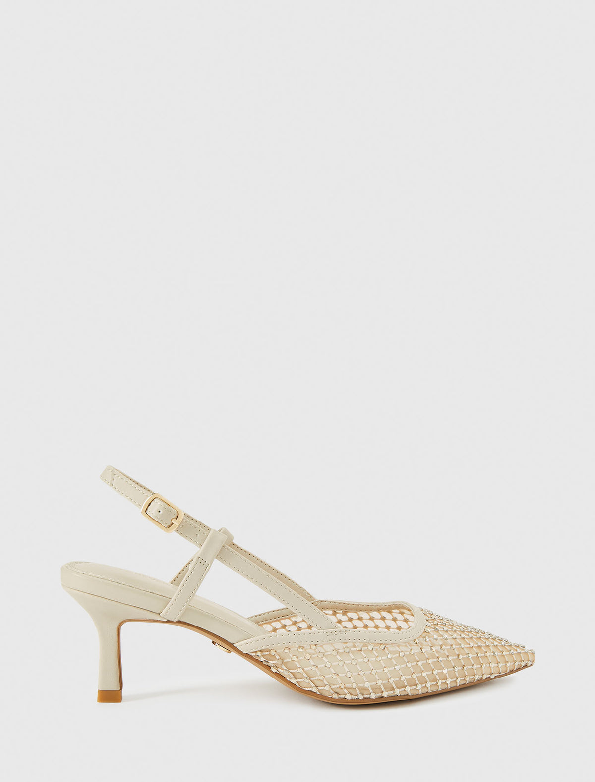 Diana Diamante Mesh Slingback Heel Nude Forever New