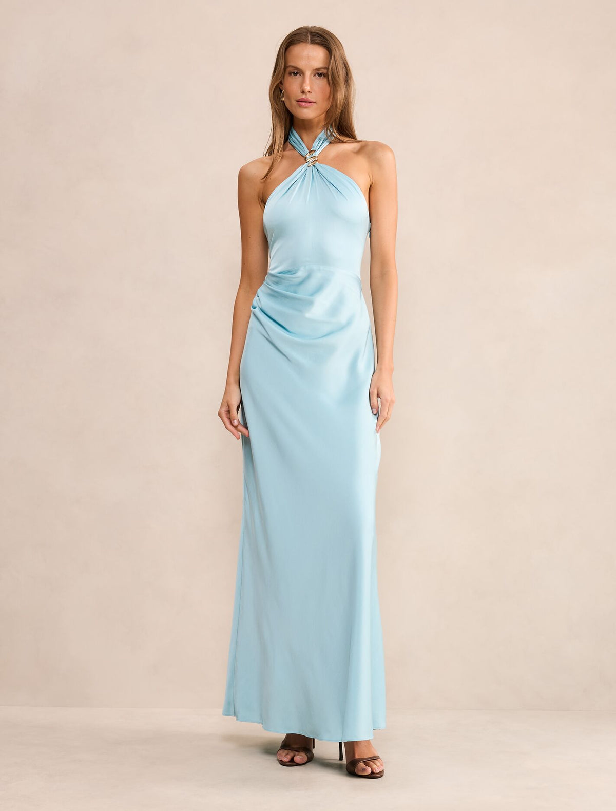 Mariposa Halter Neck Maxi Dress Seafoam Aqua Forever New
