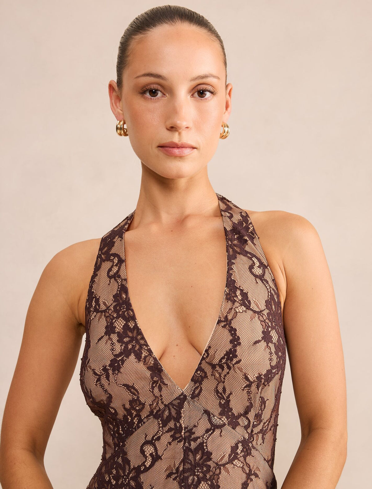 Mandi Petite Lace Halter Neck Dress Forever New