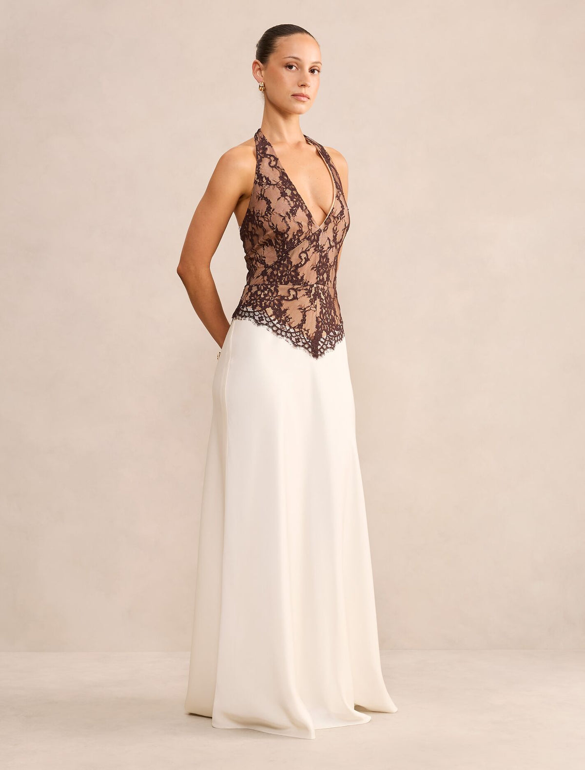 Mandi Petite Lace Halter Neck Dress Forever New