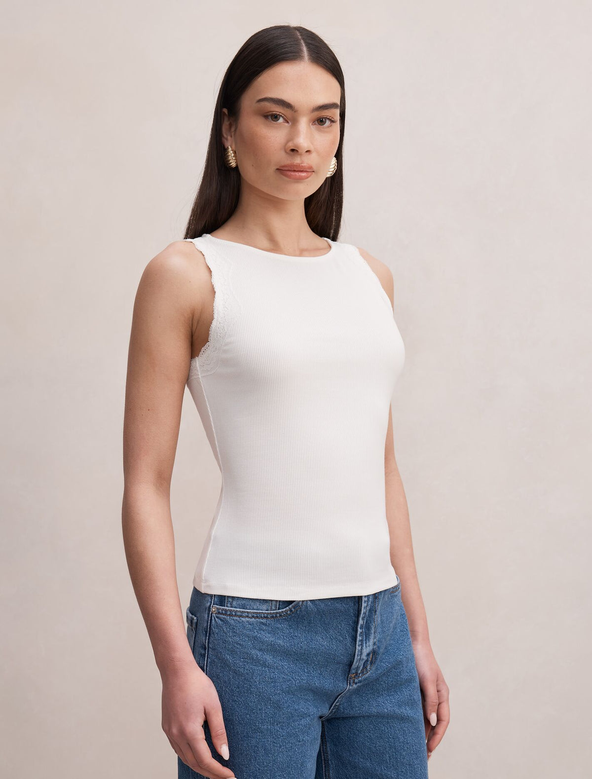 Karla Lace Trim Tank Top Forever New
