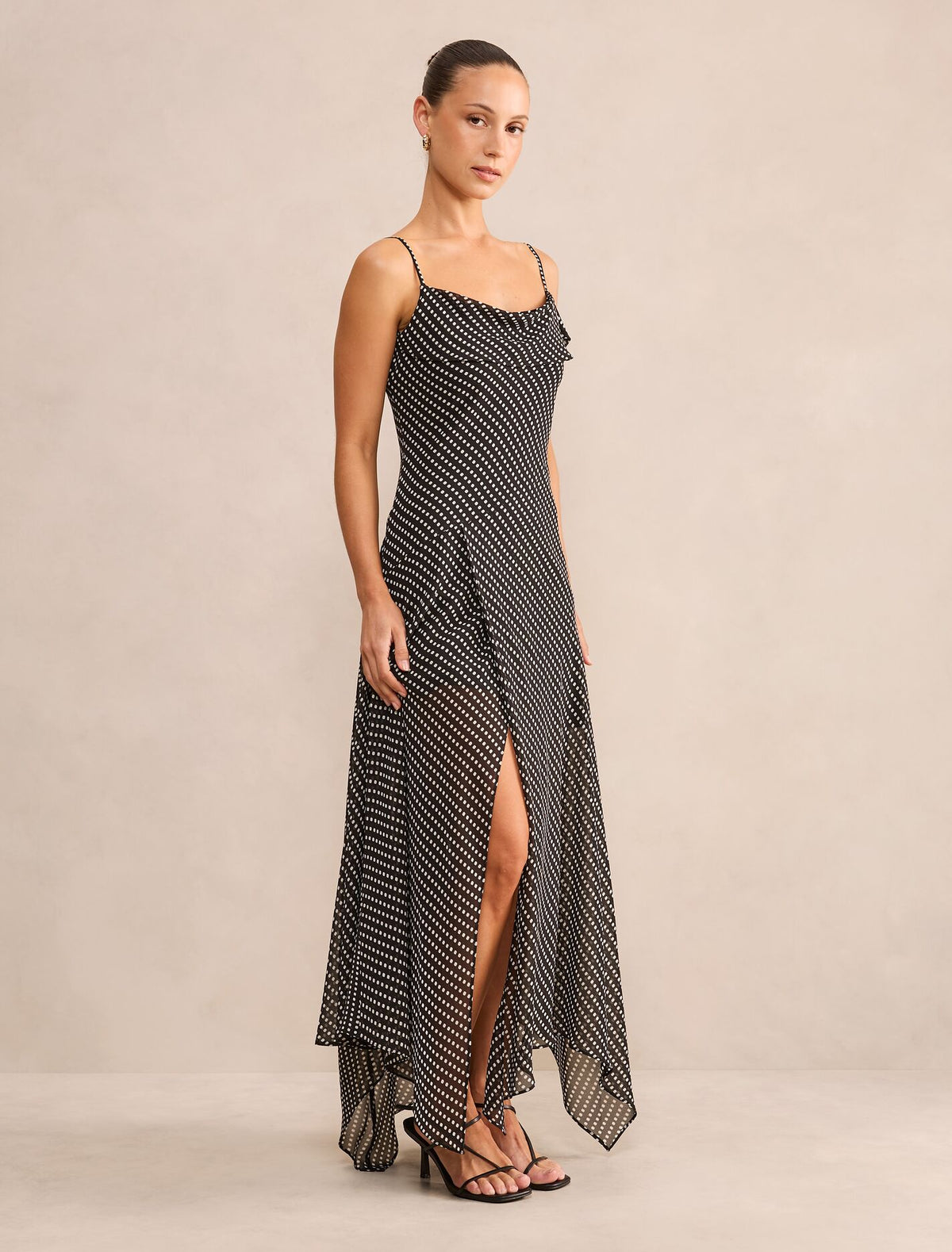 Mya Petite Draped Maxi Dress