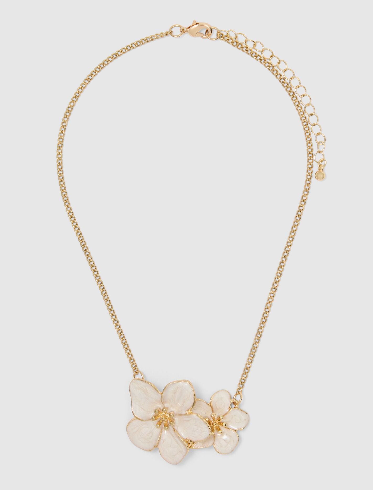 Faith Enamel Flower Necklace 0 Ivory Gold Forever New
