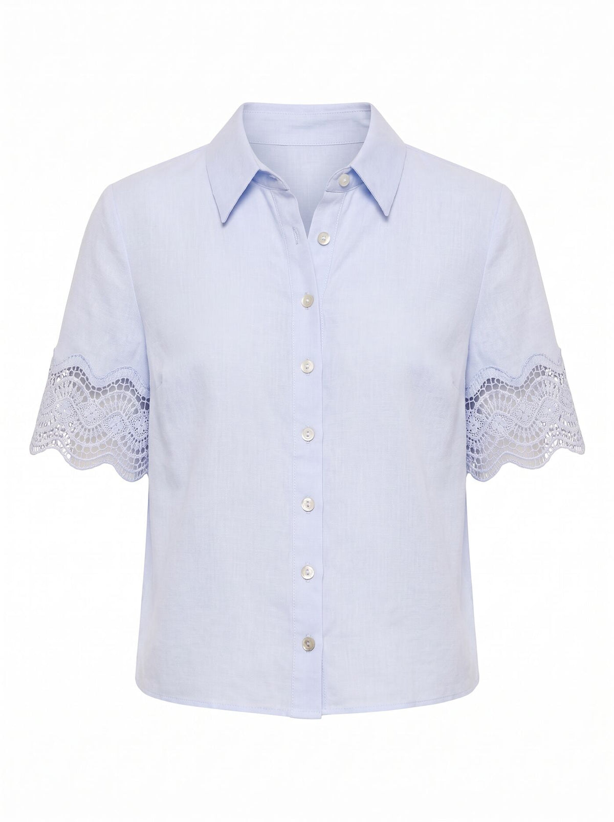 Freya Lace Trim Linen Shirt Forever New