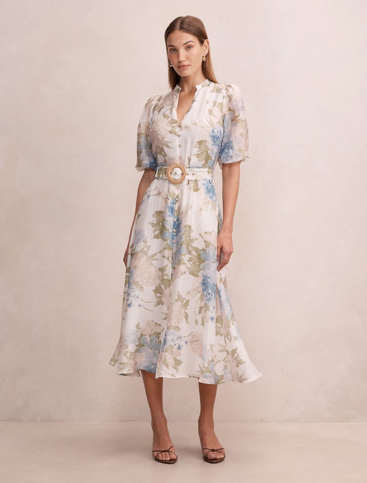 Irena Printed Midi Dress Light Halsey Floral Forever New