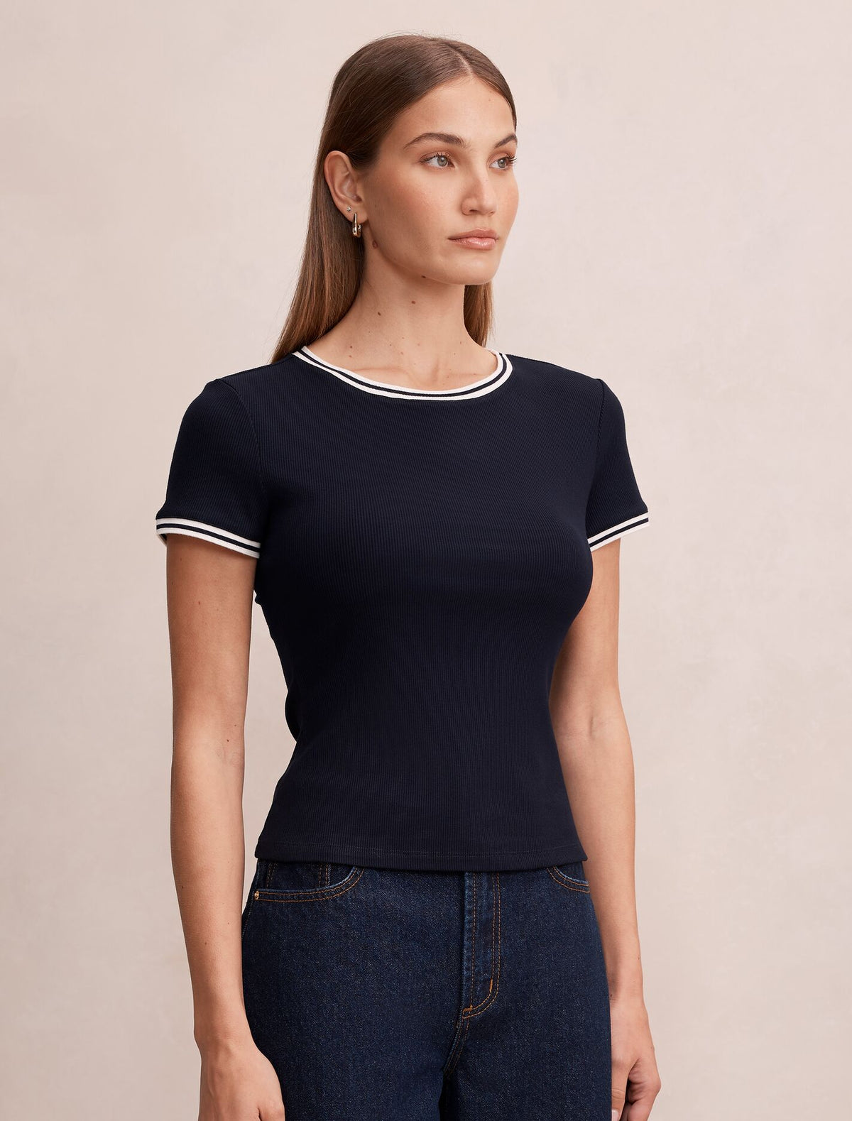 Rosie Tipped Trim Short Sleeve T-Shirt