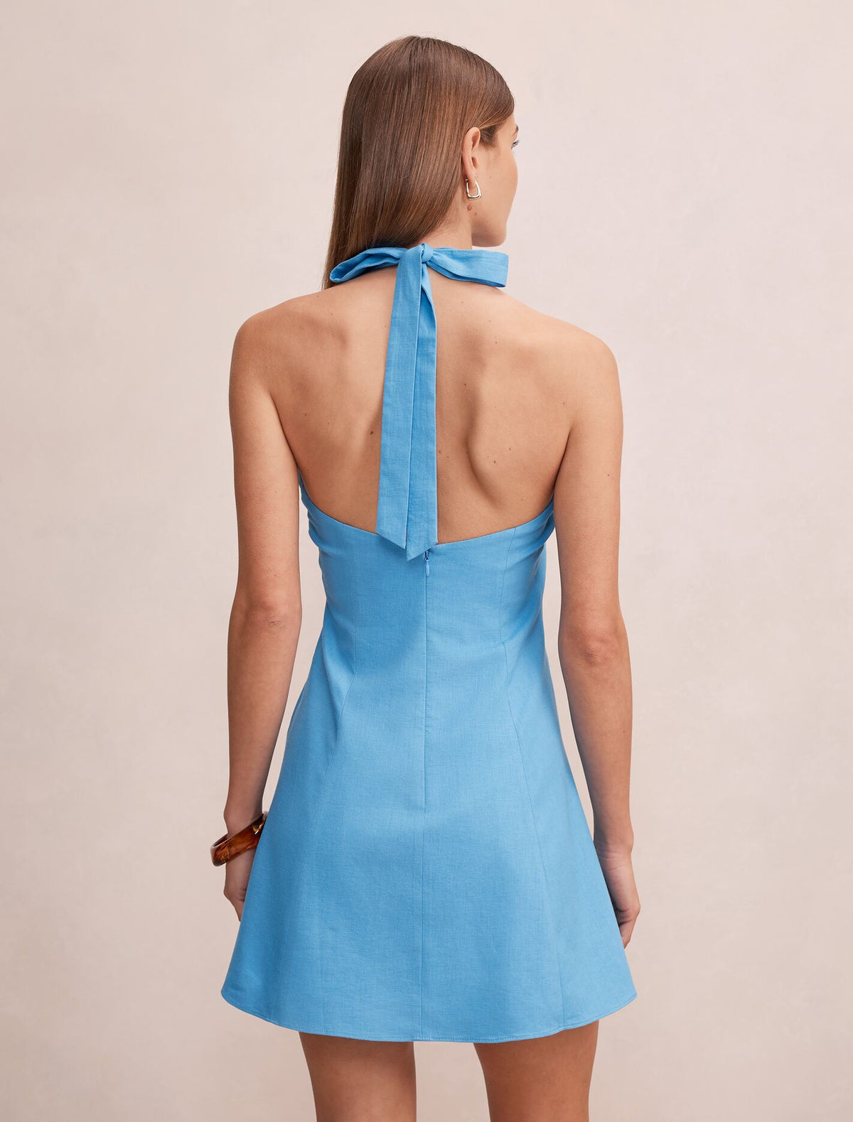Ina Button Front Halter Mini Dress Forever New