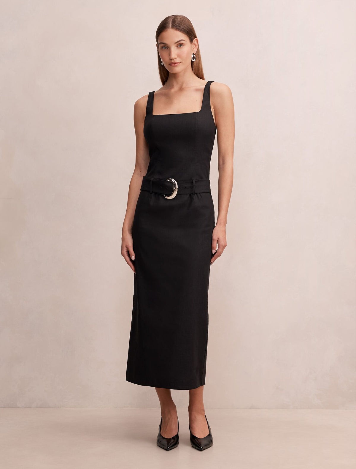 Angelica Column Midi Dress Black Forever New