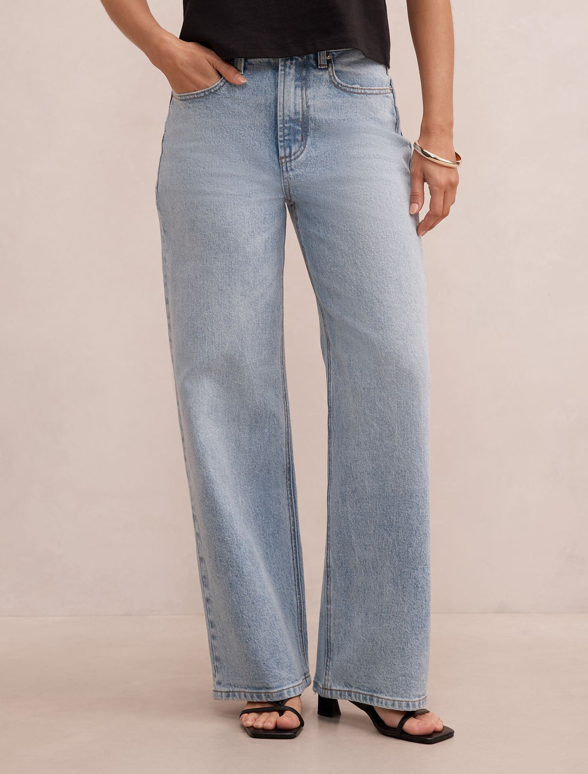 Nicki Petite Mid-Rise Straight Jeans
