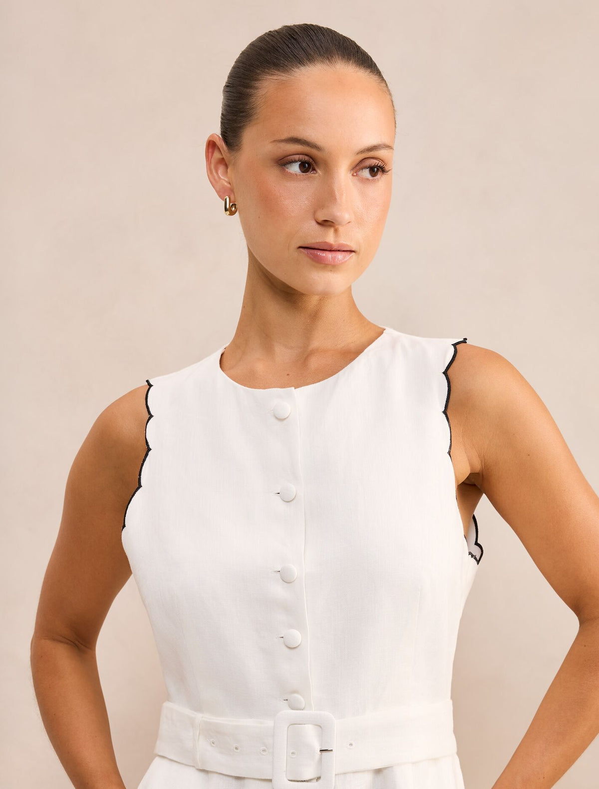 Billy Petite Scallop Playsuit Forever New