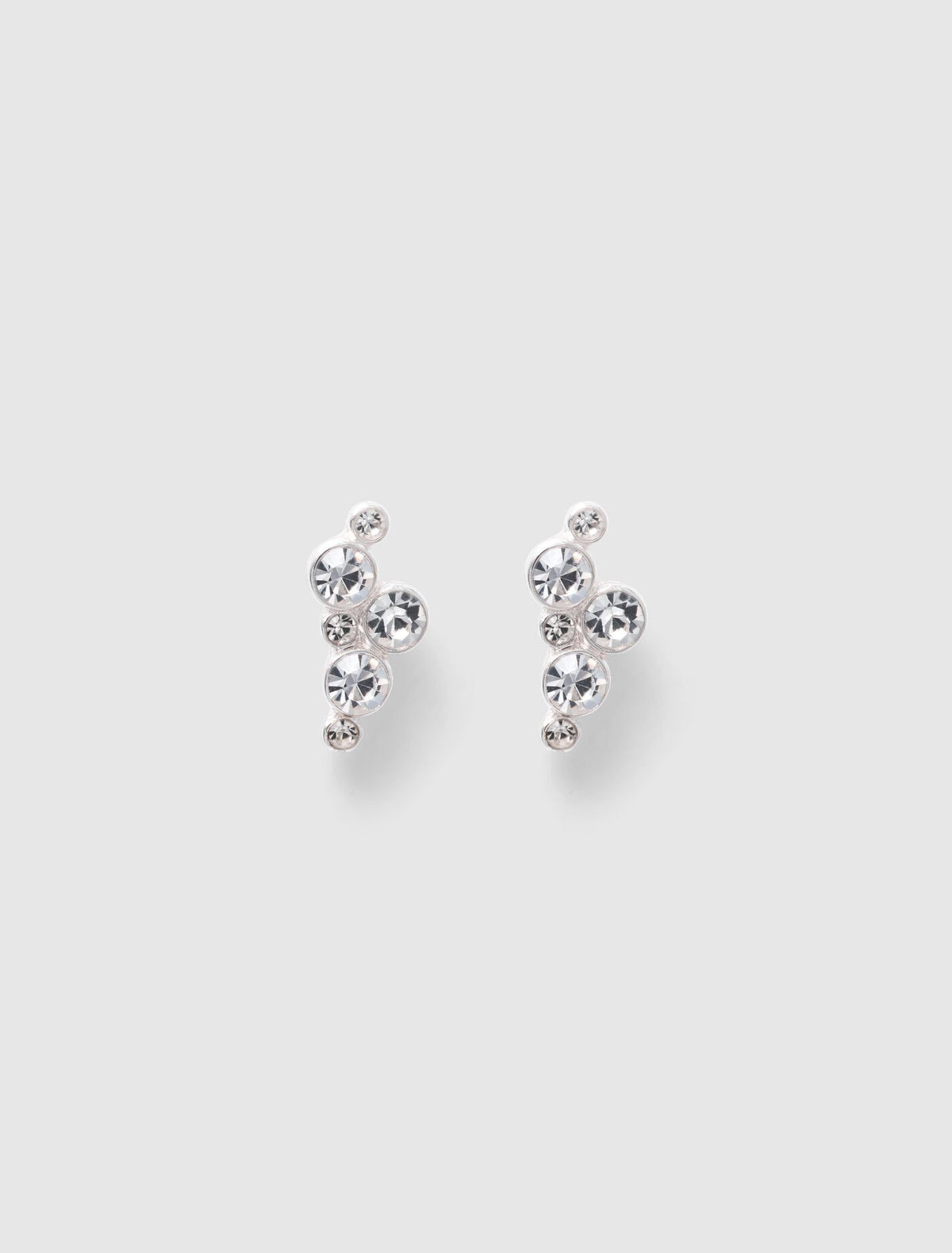 Clarence Cluster Small Stud Earrings 0 Silver Crystal Forever New