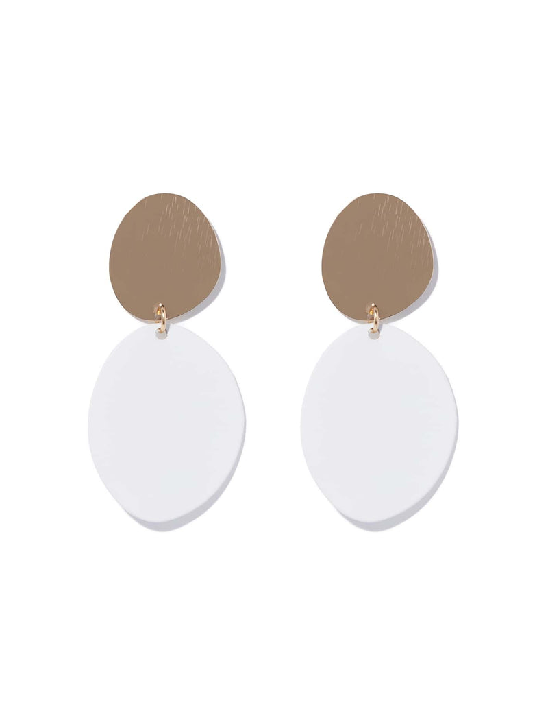 Olympia Coated Disc Drop Earrings Forever New