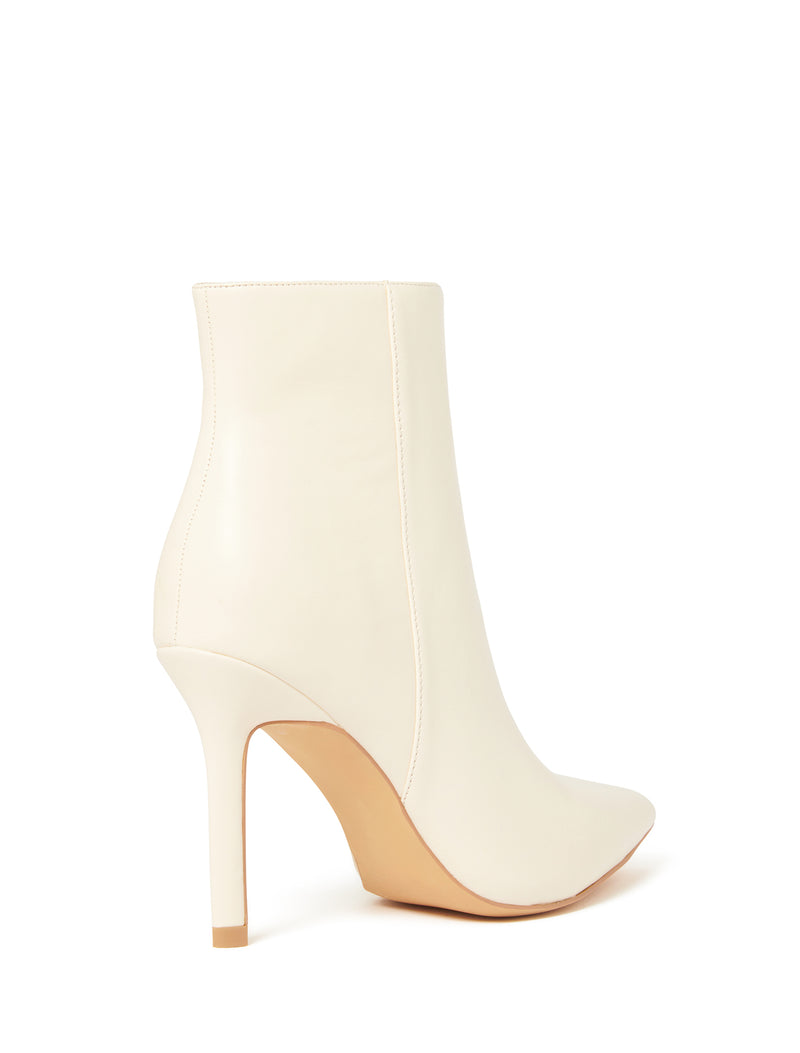 Sophia Stiletto Heel Boot Bone | Forever New