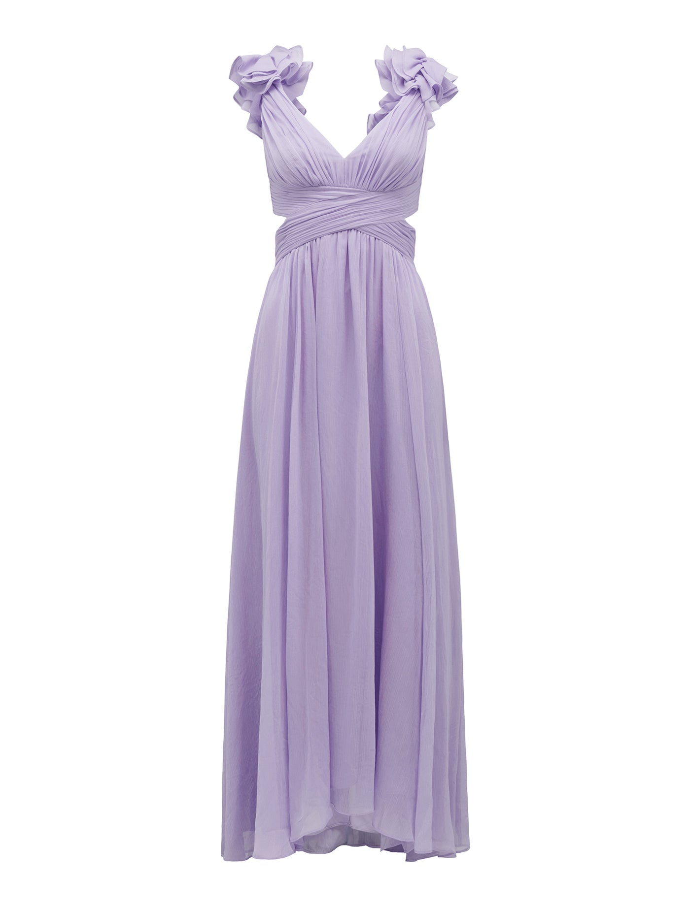 Selena Ruffle Shoulder Maxi Dress Blossoming Lilac Forever New