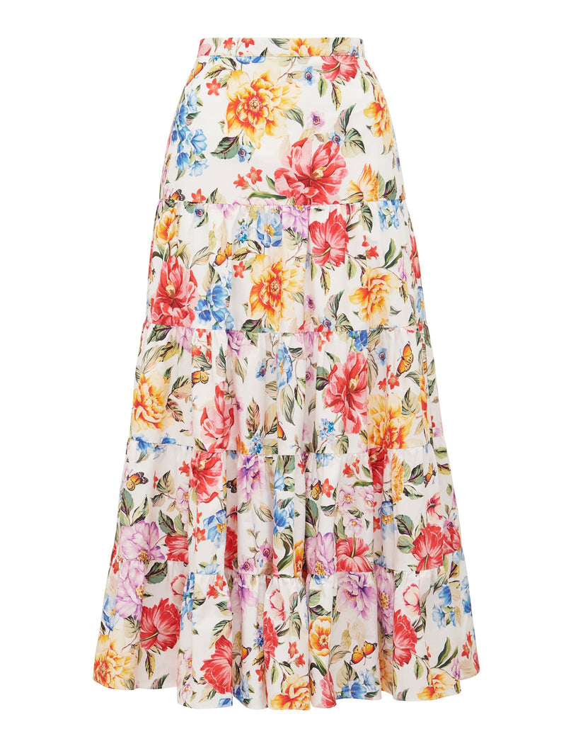 Tilly Tiered Midi Skirt Tivoli Floral | Forever New