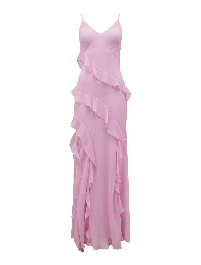 Poppy Asymm Ruffle Dress Pink Lilac | Forever New
