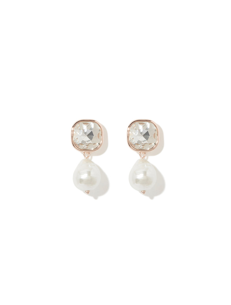 Kaia Pearl & Stone Drop Earrings Forever New