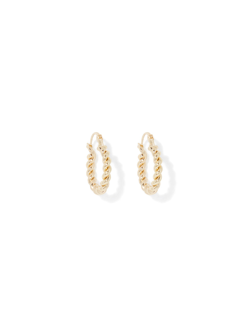 Acacia Twist Gold Plated Hoop Earrings Forever New