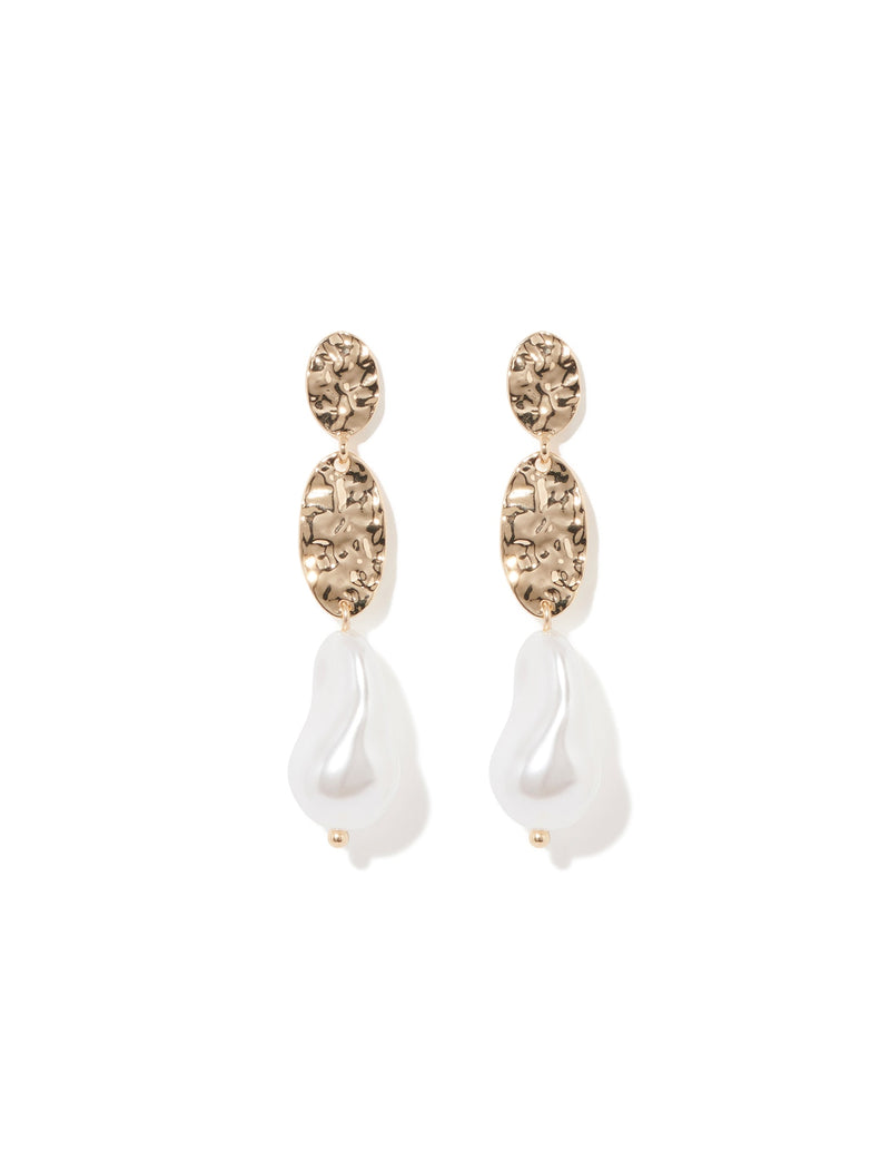 Emmie Textured Pearl Drop Earrings Forever New