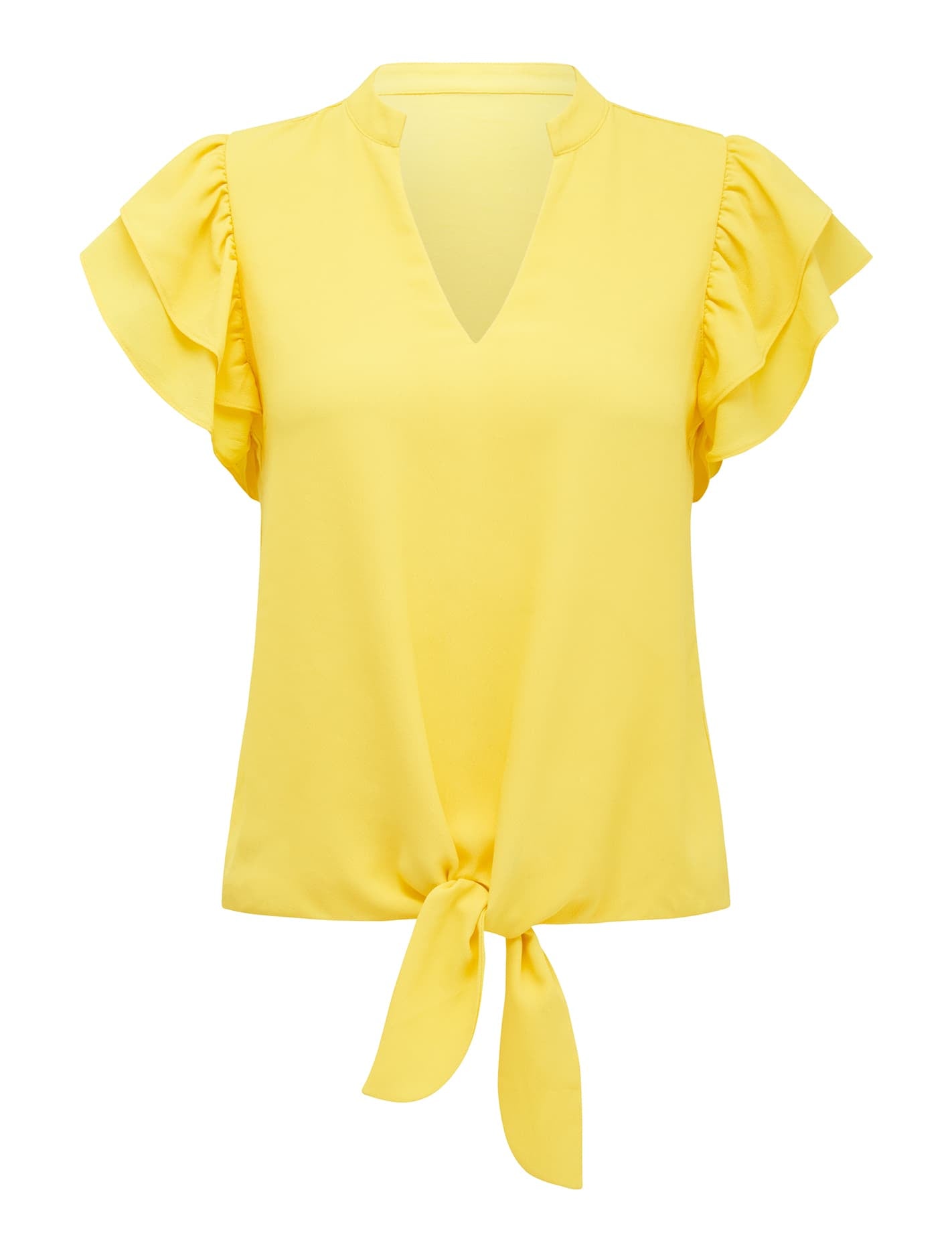 Camila Notched Neck Top Daffodil | Forever New