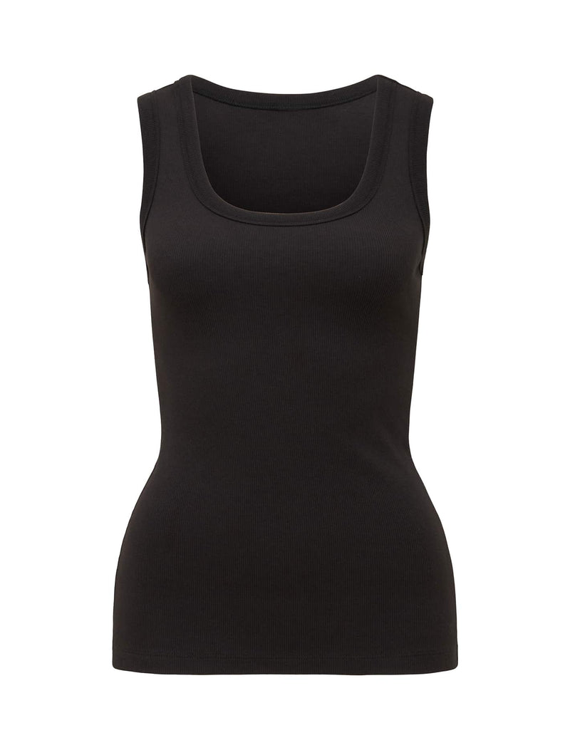 Nori Scoop Front Tank Top Black | Forever New