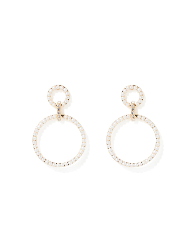 Nyra Circle Pearl Drop Earrings Forever New