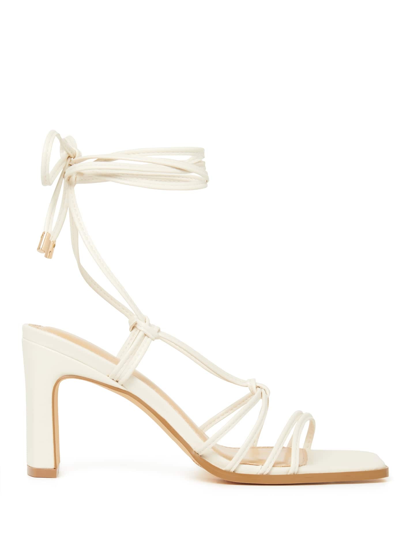 Julia Ankle Wrap Heel Ivory | Forever New