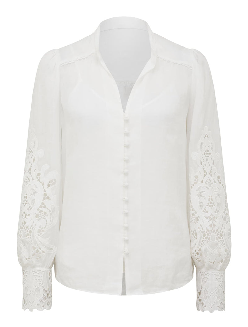 Aria Lace Mix Blouse Forever New