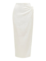 Maeve Linen Wrap Midi Skirt Forever New