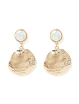 Signature Alegra Textured Pearl Disc Earrings Forever New