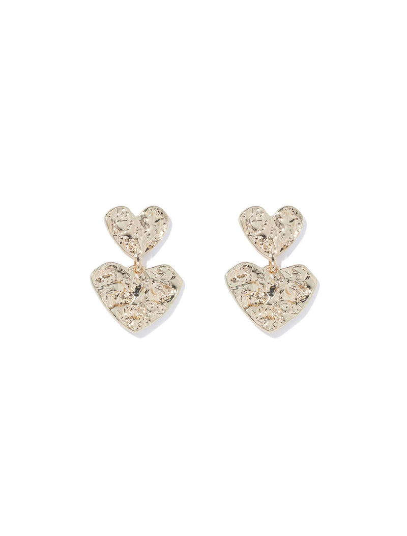 Marnie Textured Heart Drop Earrings Forever New