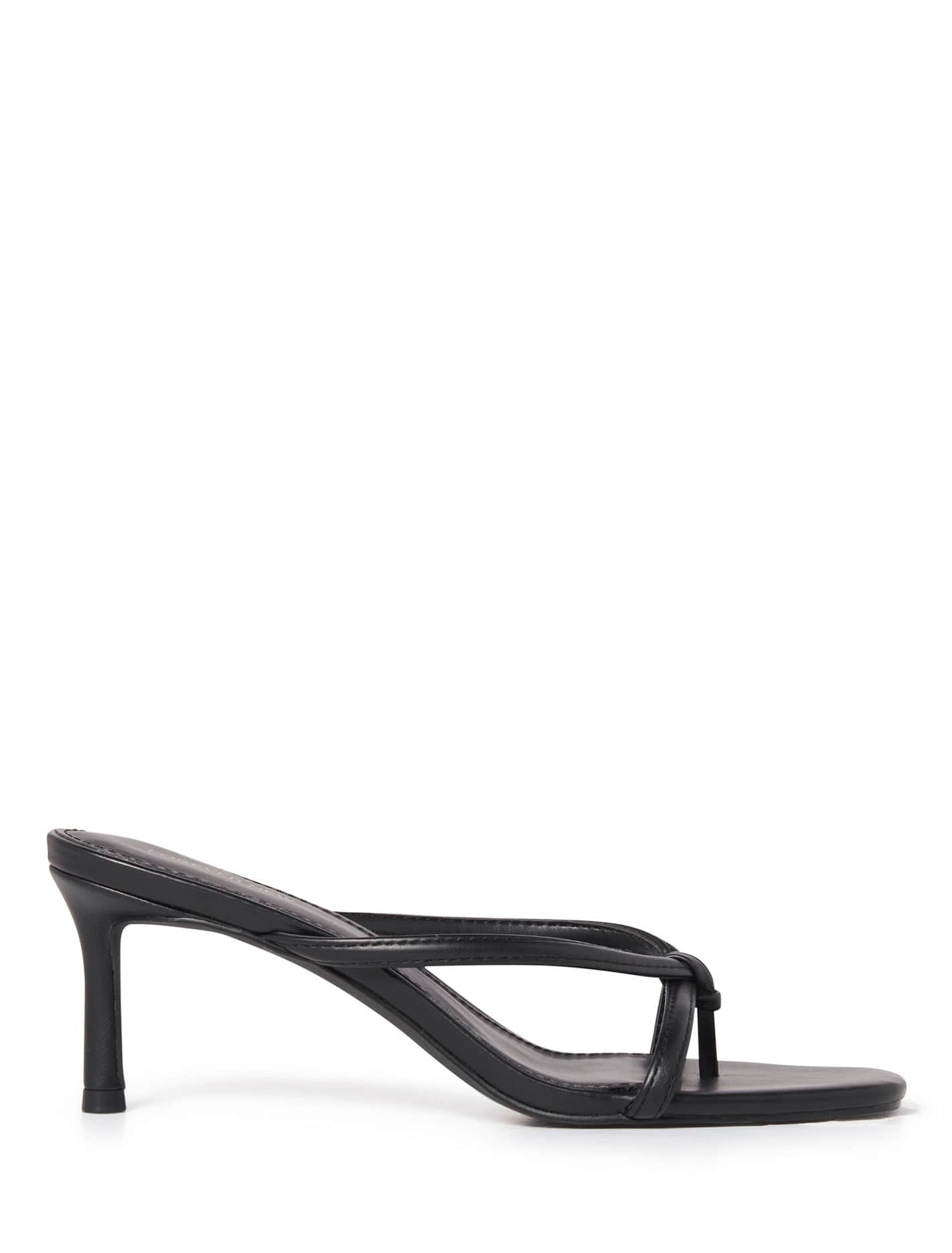 Piper Toe Post Kitten Heel Black | Forever New