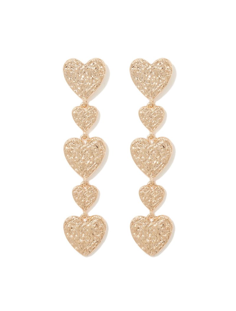 Signature Sally Textured Heart Earrings Forever New