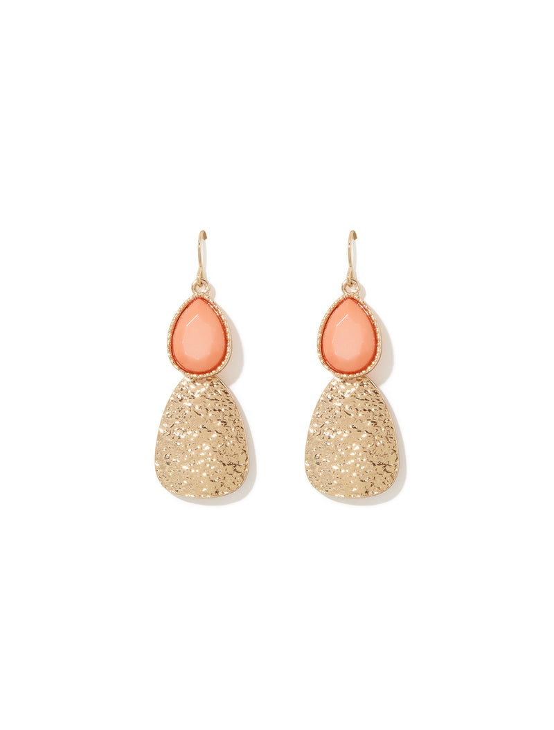 Tessi Texture Stone Tear Drop Earrings Forever New