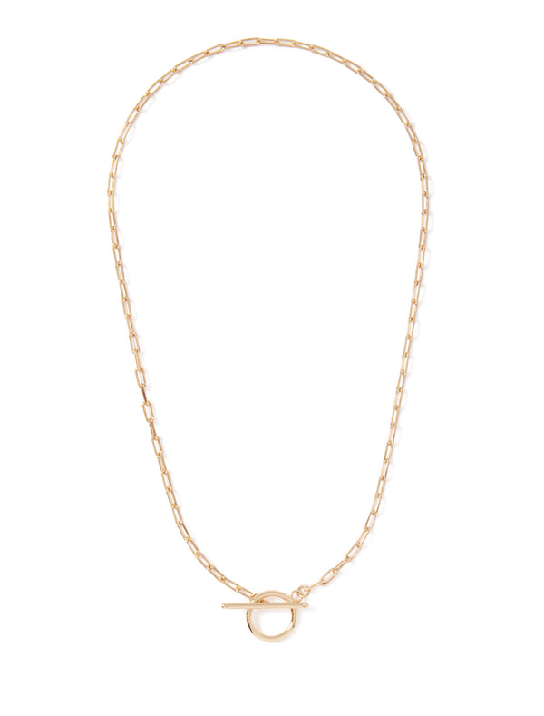 Gili Gold Plated T-Bar Necklace Forever New