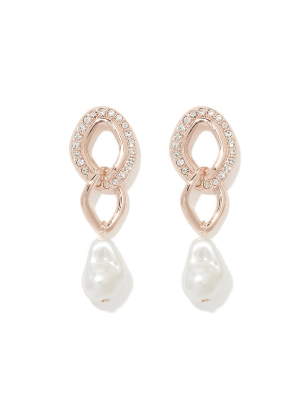 Signature Calm Crystal & Pearl Drop Earrings Forever New