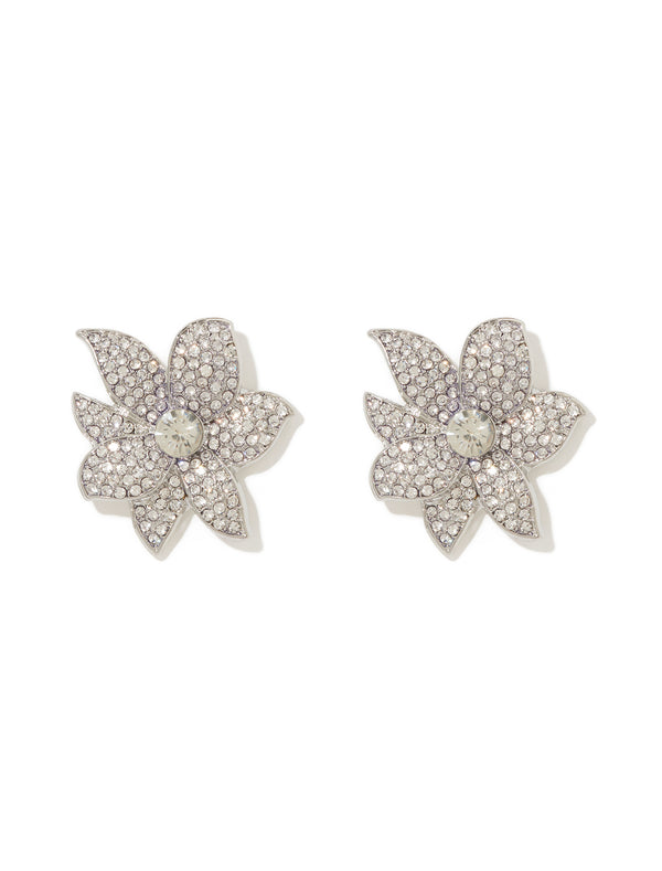 Signature Flo Flower Crystal Earrings Forever New