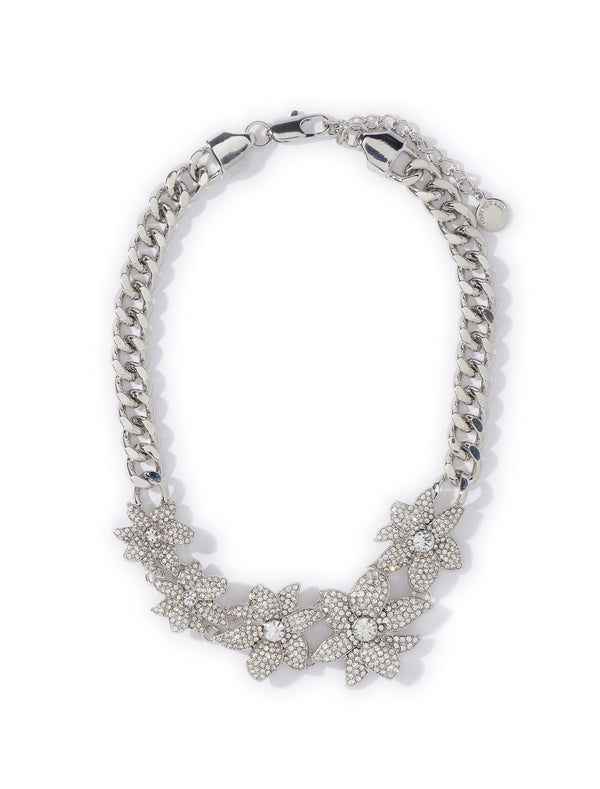 Signature Flo Flower Crystal Necklace Forever New